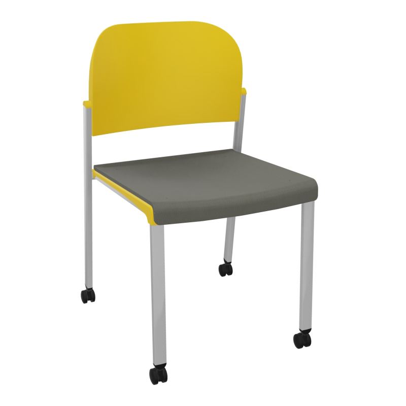 ROMY CHAISE 4P ROULT ASSISE TISSU DOSSIER POLYPRO SANS ACCOUDOIRS CH SB PW