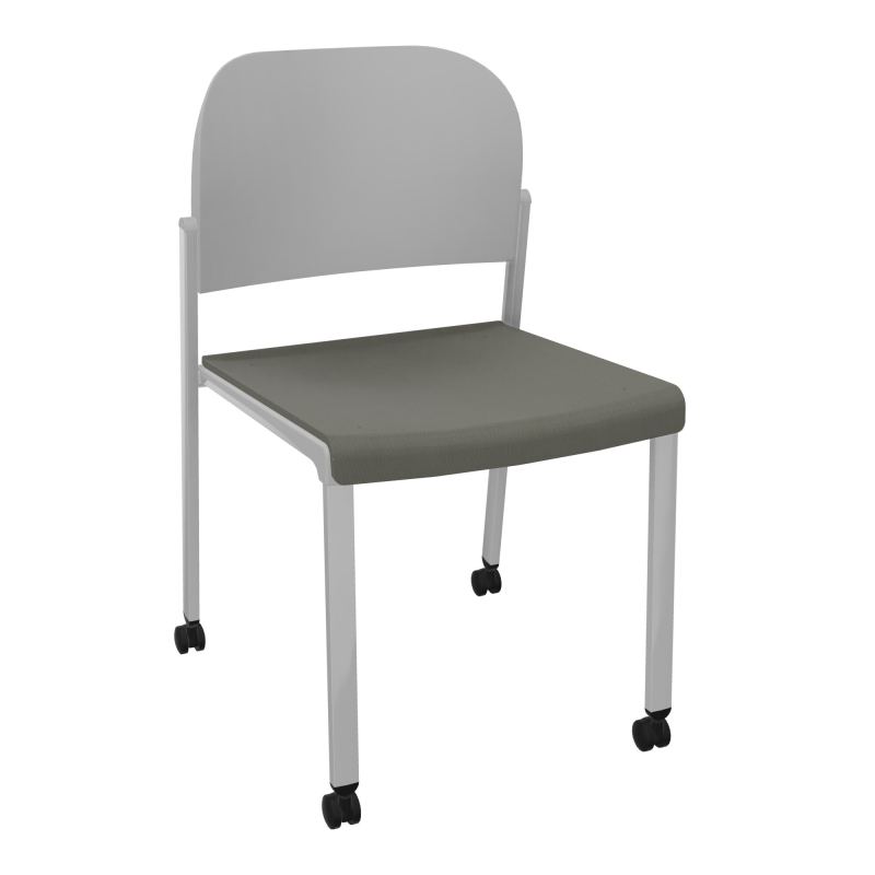 ROMY CHAISE 4P ROULT ASSISE TISSU DOSSIER POLYPRO SANS ACCOUDOIRS CH SB PX