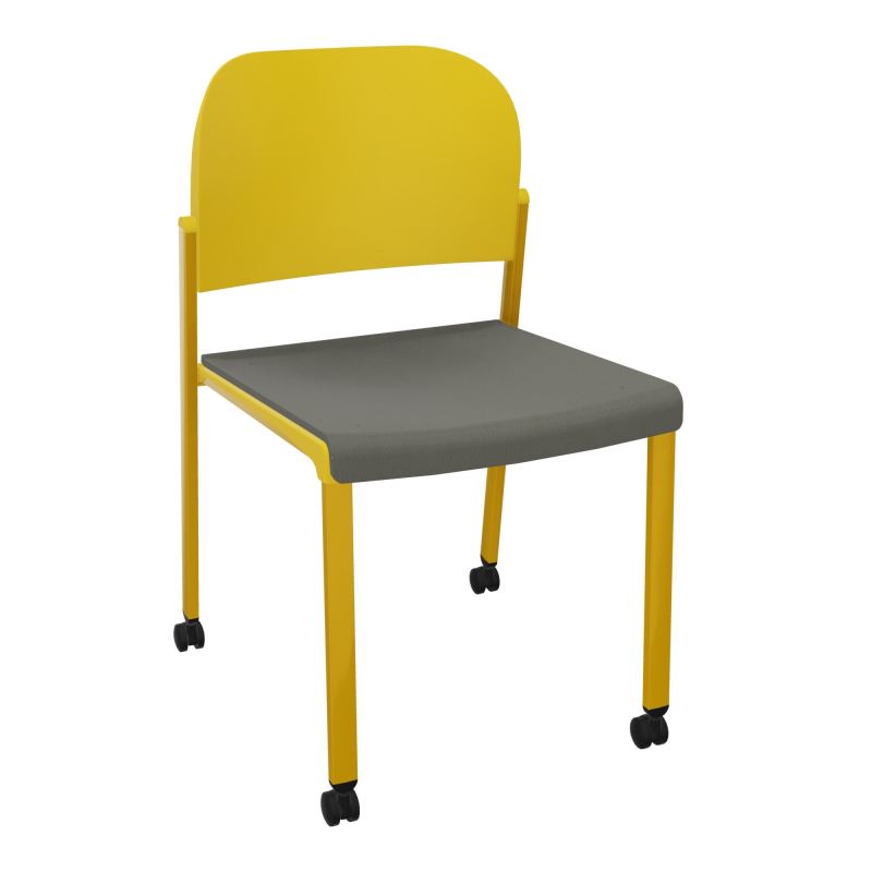 ROMY CHAISE 4P ROULT ASSISE TISSU DOSSIER POLYPRO SANS ACCOUDOIRS CH SX PW