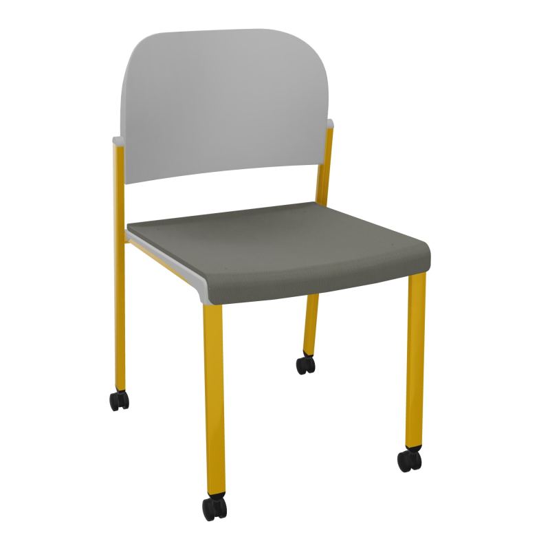 ROMY CHAISE 4P ROULT ASSISE TISSU DOSSIER POLYPRO SANS ACCOUDOIRS CH SX PX