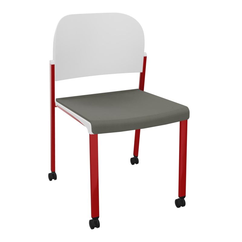 ROMY CHAISE 4P ROULT ASSISE TISSU DOSSIER POLYPRO SANS ACCOUDOIRS CH ZY PT