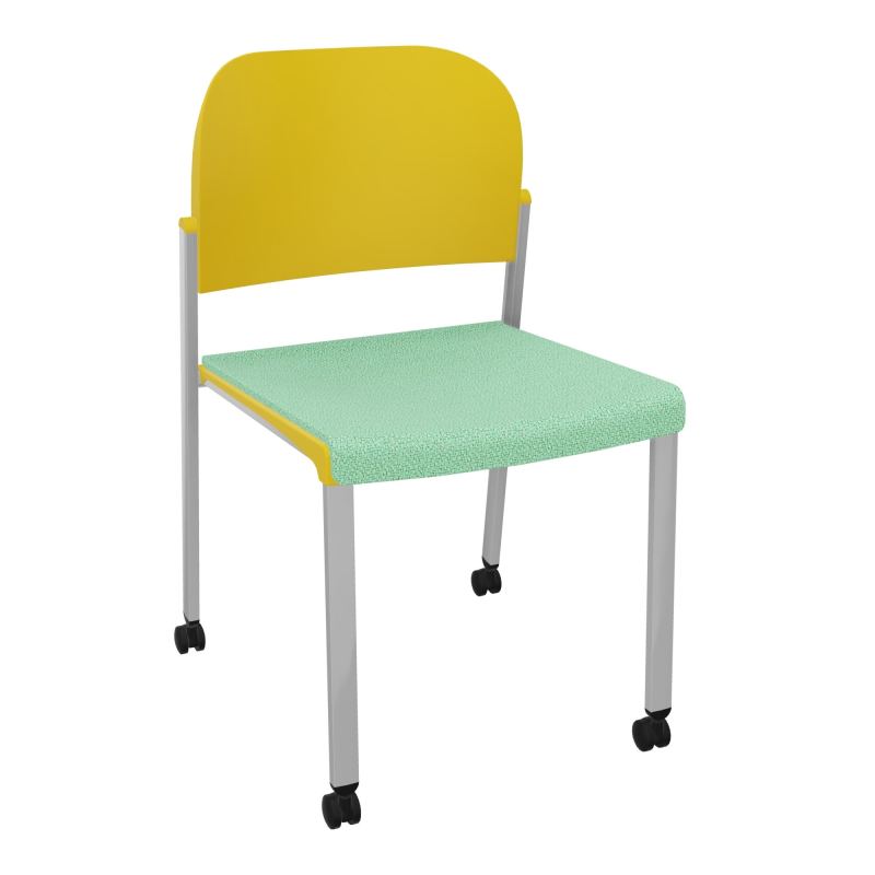 ROMY CHAISE 4P ROULT ASSISE TISSU DOSSIER POLYPRO SANS ACCOUDOIRS E4 SB PW