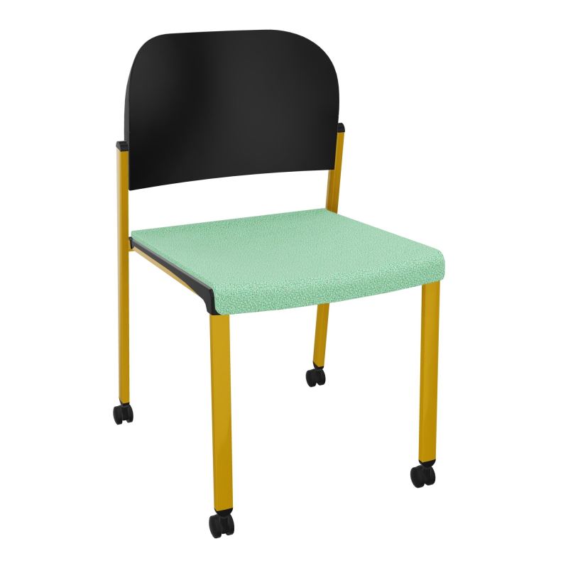 ROMY CHAISE 4P ROULT ASSISE TISSU DOSSIER POLYPRO SANS ACCOUDOIRS E4 SX PU