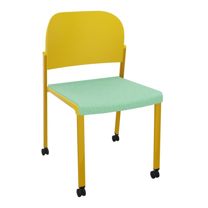 ROMY CHAISE 4P ROULT ASSISE TISSU DOSSIER POLYPRO SANS ACCOUDOIRS E4 SX PW