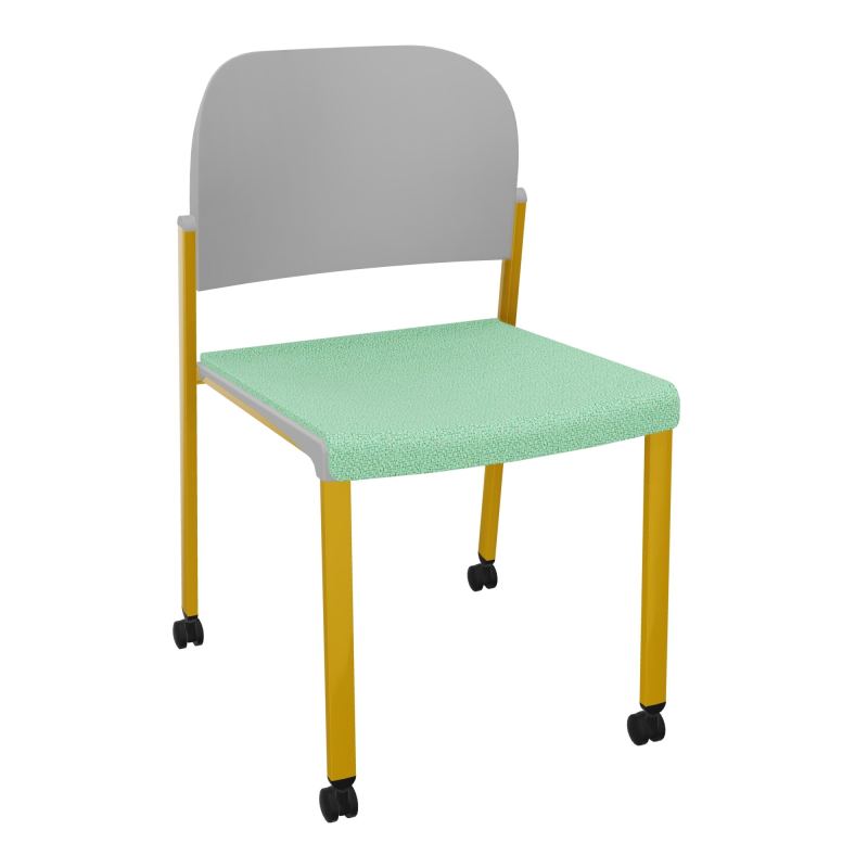 ROMY CHAISE 4P ROULT ASSISE TISSU DOSSIER POLYPRO SANS ACCOUDOIRS E4 SX PX