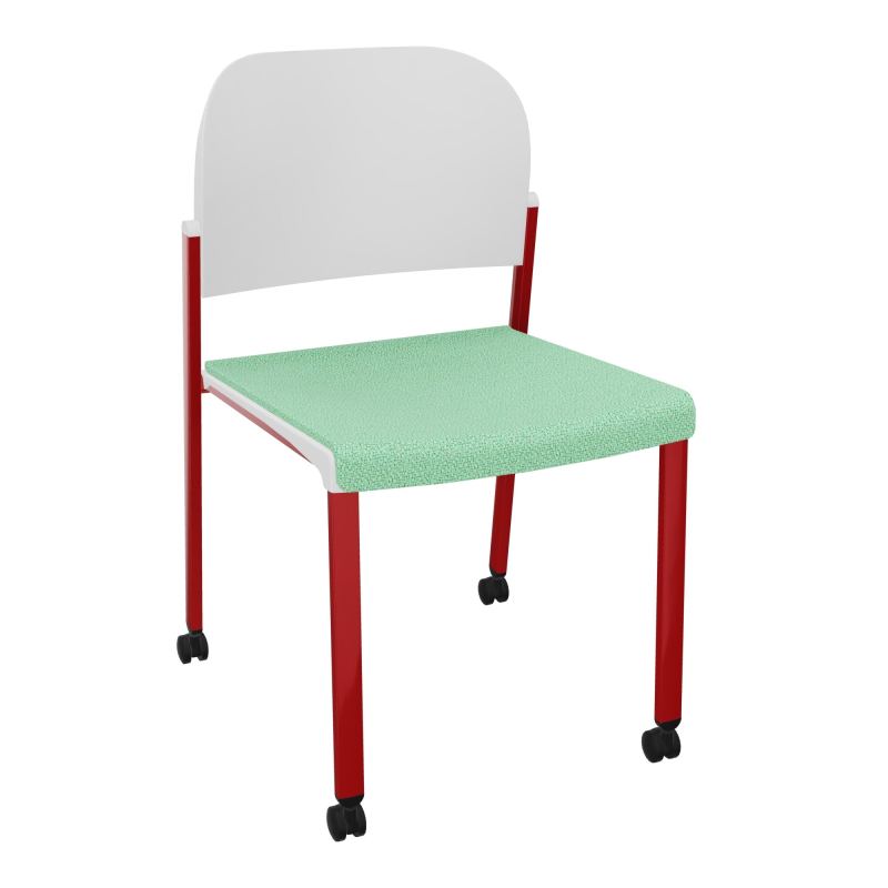 ROMY CHAISE 4P ROULT ASSISE TISSU DOSSIER POLYPRO SANS ACCOUDOIRS E4 ZY PT