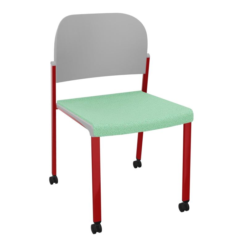 ROMY CHAISE 4P ROULT ASSISE TISSU DOSSIER POLYPRO SANS ACCOUDOIRS E4 ZY PX