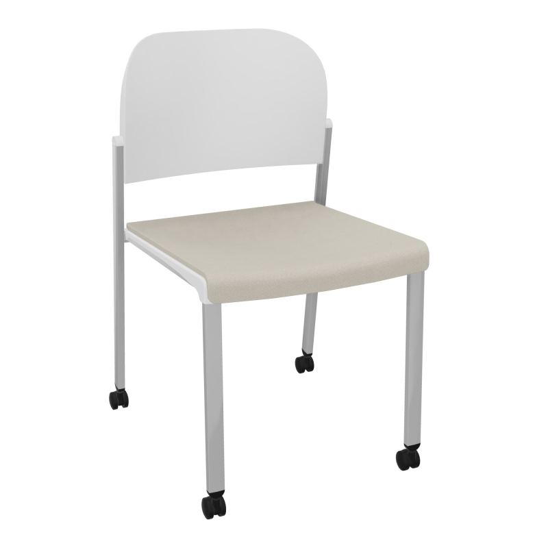 ROMY CHAISE 4P ROULT ASSISE TISSU DOSSIER POLYPRO SANS ACCOUDOIRS E5 SB PT