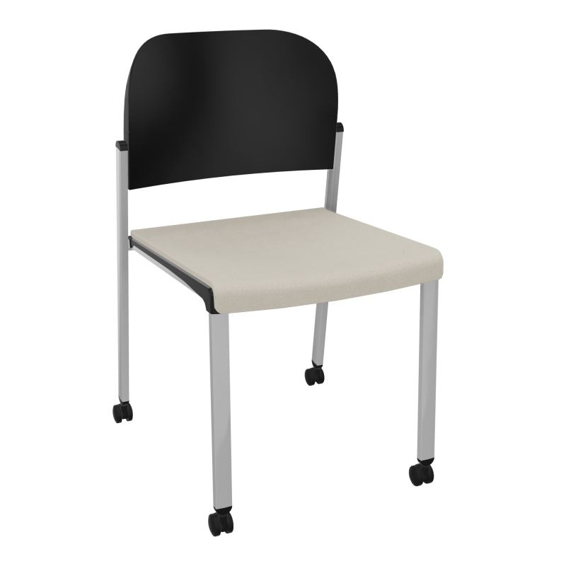 ROMY CHAISE 4P ROULT ASSISE TISSU DOSSIER POLYPRO SANS ACCOUDOIRS E5 SB PU