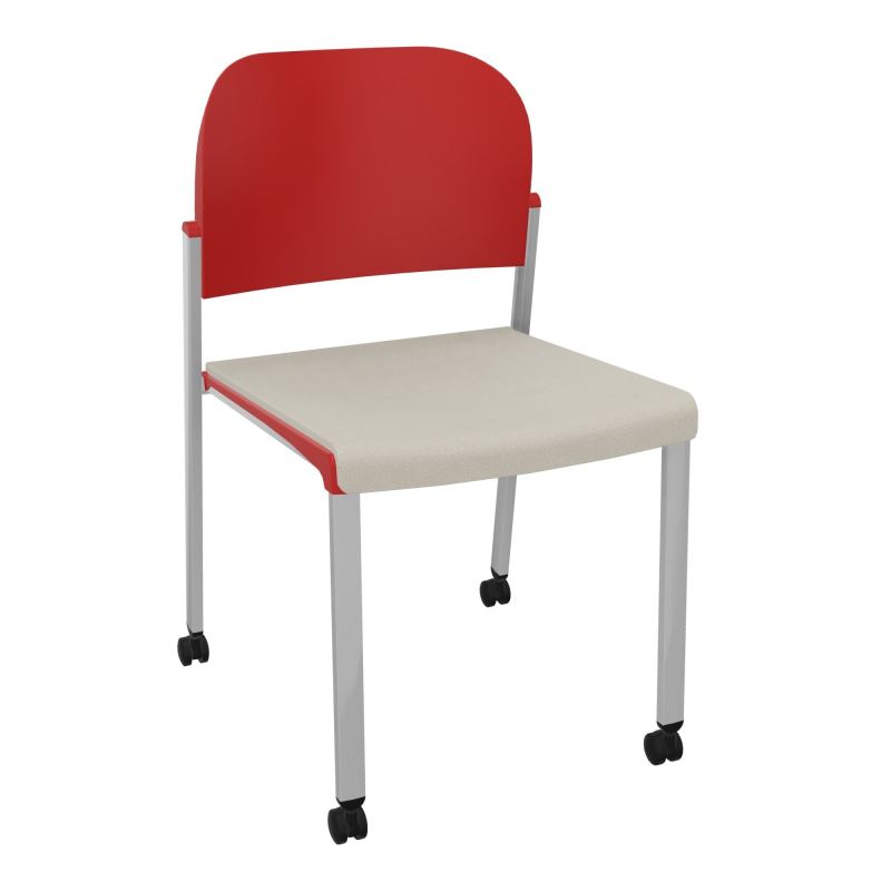 ROMY CHAISE 4P ROULT ASSISE TISSU DOSSIER POLYPRO SANS ACCOUDOIRS E5 SB PZ