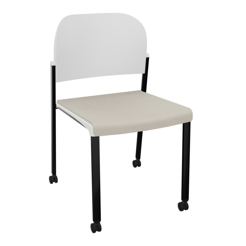 ROMY CHAISE 4P ROULT ASSISE TISSU DOSSIER POLYPRO SANS ACCOUDOIRS E5 SG PT