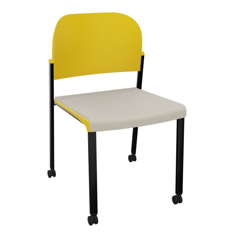 ROMY CHAISE 4P ROULT ASSISE TISSU DOSSIER POLYPRO SANS ACCOUDOIRS E5 SG PW