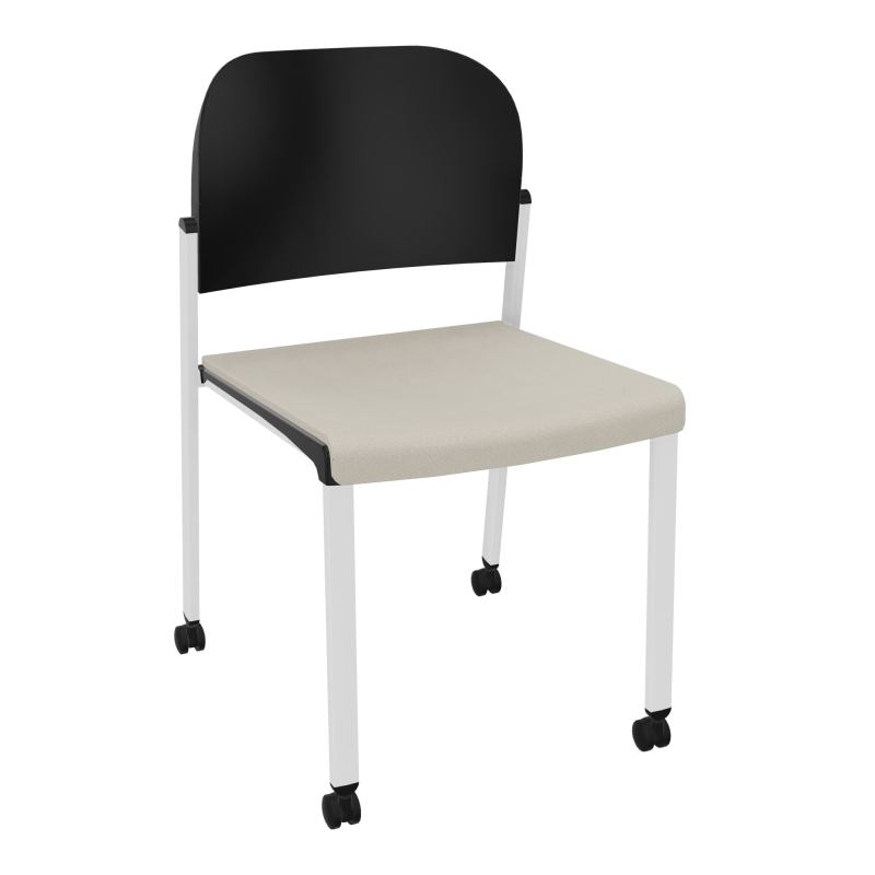 ROMY CHAISE 4P ROULT ASSISE TISSU DOSSIER POLYPRO SANS ACCOUDOIRS E5 SP PU