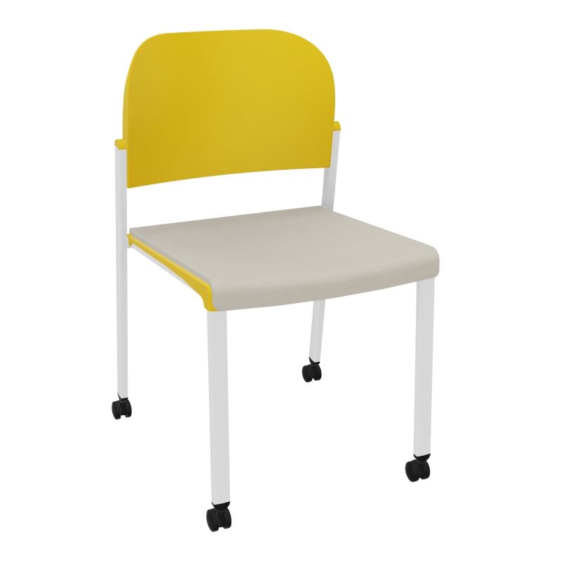 ROMY CHAISE 4P ROULT ASSISE TISSU DOSSIER POLYPRO SANS ACCOUDOIRS E5 SP PW