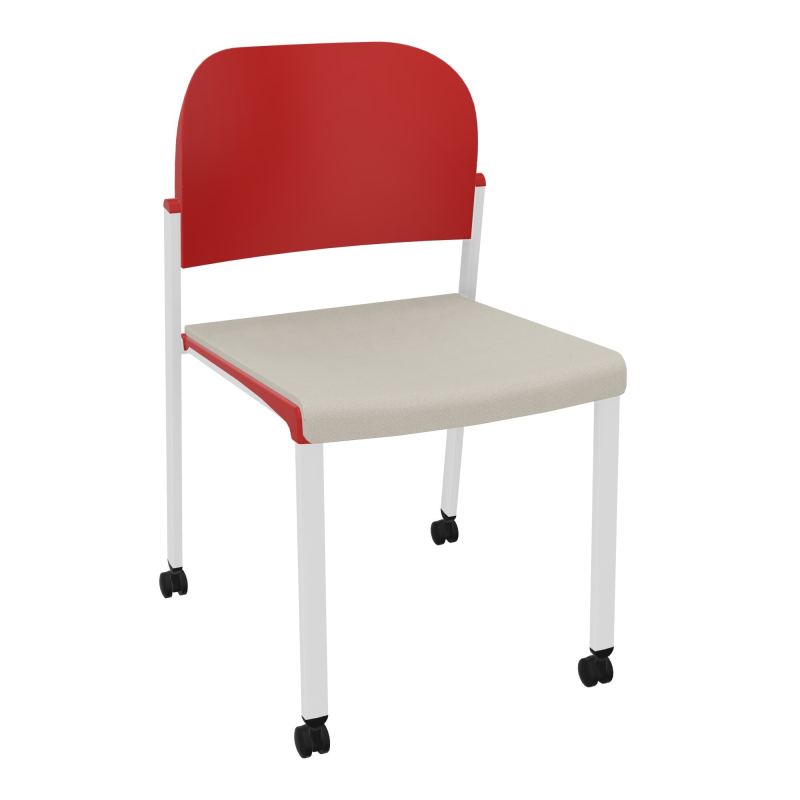 ROMY CHAISE 4P ROULT ASSISE TISSU DOSSIER POLYPRO SANS ACCOUDOIRS E5 SP PZ
