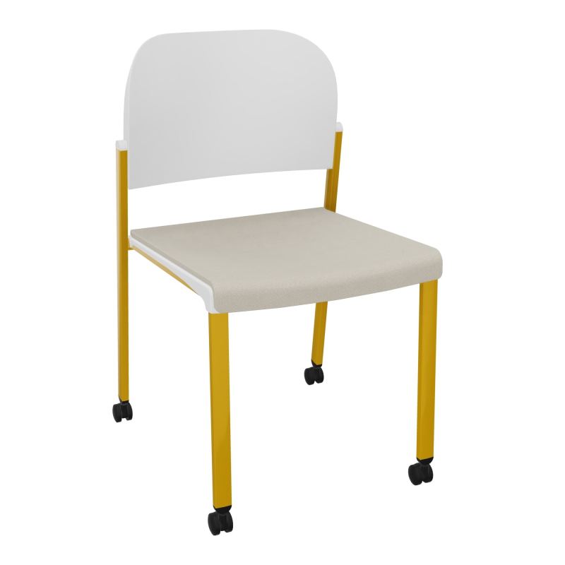 ROMY CHAISE 4P ROULT ASSISE TISSU DOSSIER POLYPRO SANS ACCOUDOIRS E5 SX PT