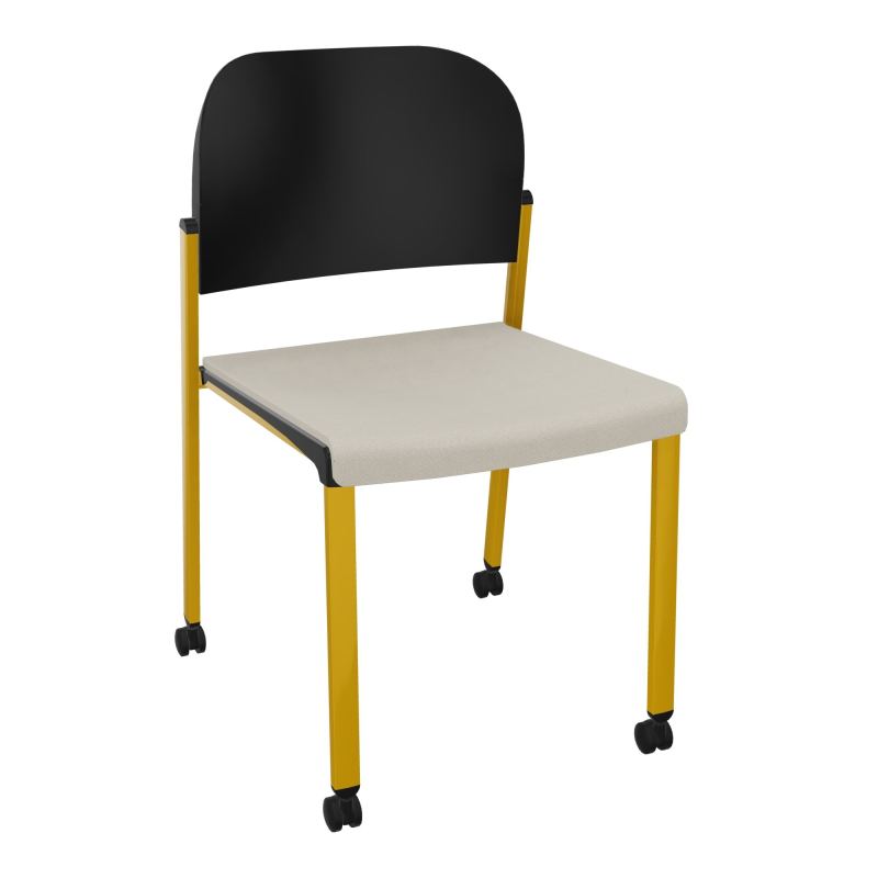 ROMY CHAISE 4P ROULT ASSISE TISSU DOSSIER POLYPRO SANS ACCOUDOIRS E5 SX PU