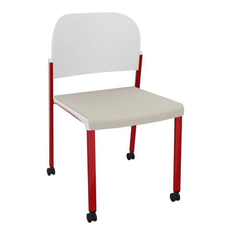 ROMY CHAISE 4P ROULT ASSISE TISSU DOSSIER POLYPRO SANS ACCOUDOIRS E5 ZY PT