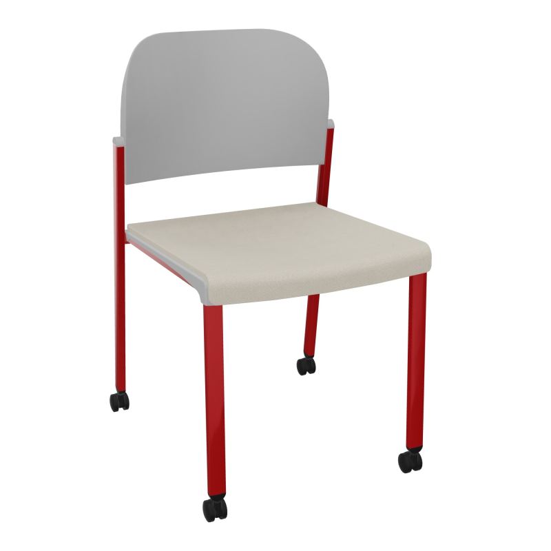 ROMY CHAISE 4P ROULT ASSISE TISSU DOSSIER POLYPRO SANS ACCOUDOIRS E5 ZY PX