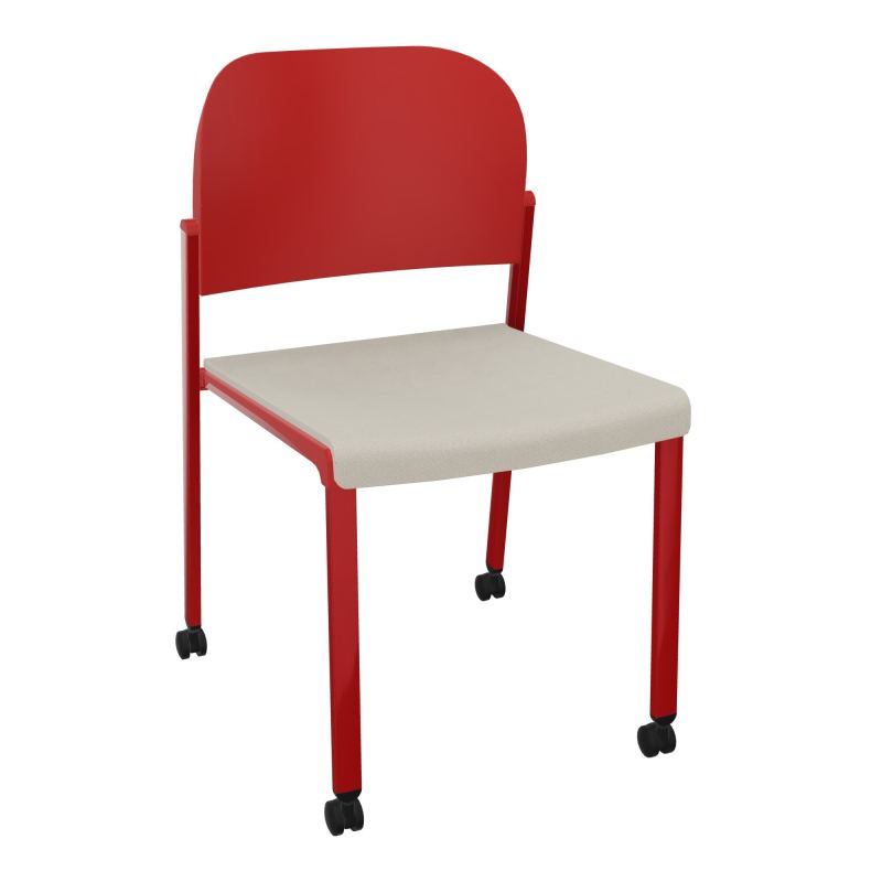 ROMY CHAISE 4P ROULT ASSISE TISSU DOSSIER POLYPRO SANS ACCOUDOIRS E5 ZY PZ