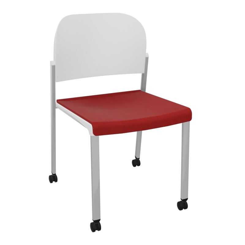 ROMY CHAISE 4P ROULT ASSISE TISSU DOSSIER POLYPRO SANS ACCOUDOIRS E6 SB PT