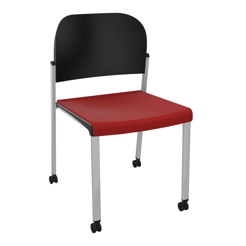 ROMY CHAISE 4P ROULT ASSISE TISSU DOSSIER POLYPRO SANS ACCOUDOIRS E6 SB PU