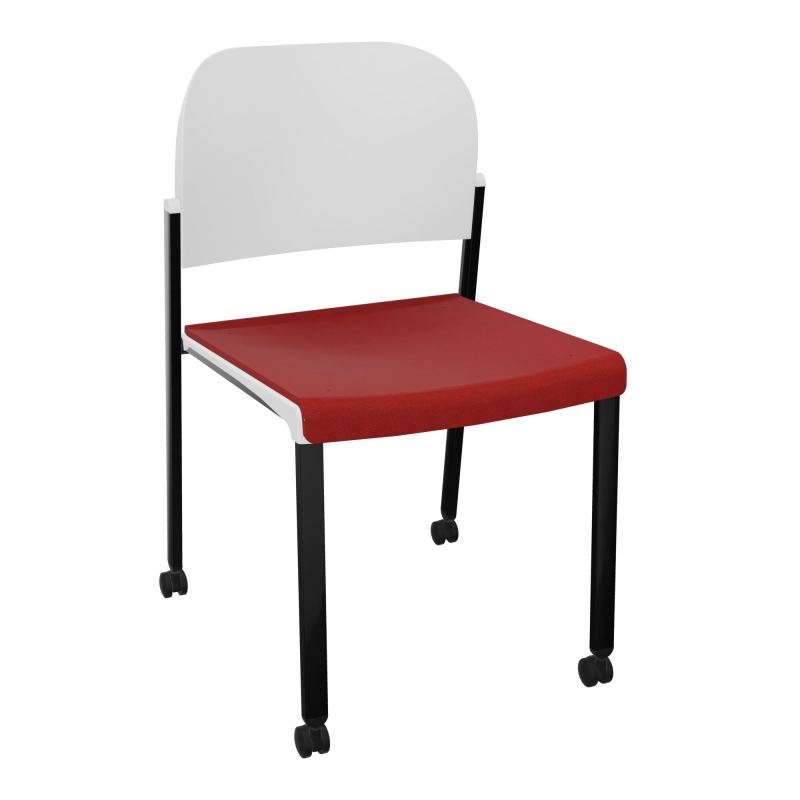 ROMY CHAISE 4P ROULT ASSISE TISSU DOSSIER POLYPRO SANS ACCOUDOIRS E6 SG PT