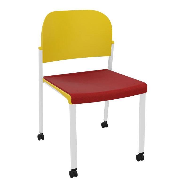 ROMY CHAISE 4P ROULT ASSISE TISSU DOSSIER POLYPRO SANS ACCOUDOIRS E6 SP PW