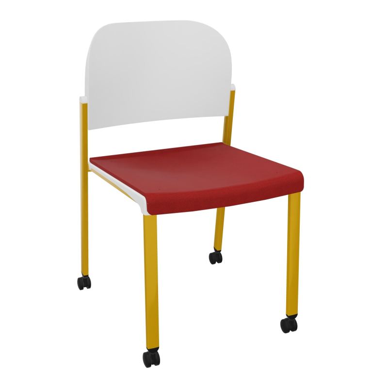 ROMY CHAISE 4P ROULT ASSISE TISSU DOSSIER POLYPRO SANS ACCOUDOIRS E6 SX PT