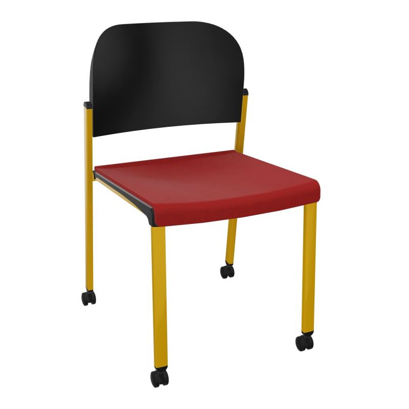 ROMY CHAISE 4P ROULT ASSISE TISSU DOSSIER POLYPRO SANS ACCOUDOIRS E6 SX PU
