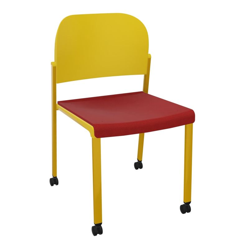 ROMY CHAISE 4P ROULT ASSISE TISSU DOSSIER POLYPRO SANS ACCOUDOIRS E6 SX PW