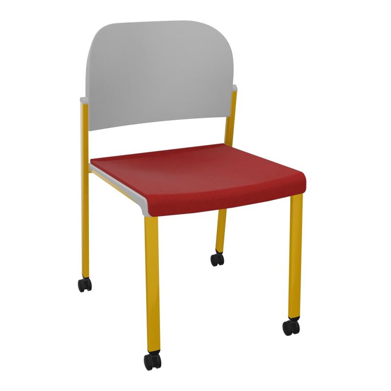 ROMY CHAISE 4P ROULT ASSISE TISSU DOSSIER POLYPRO SANS ACCOUDOIRS E6 SX PX
