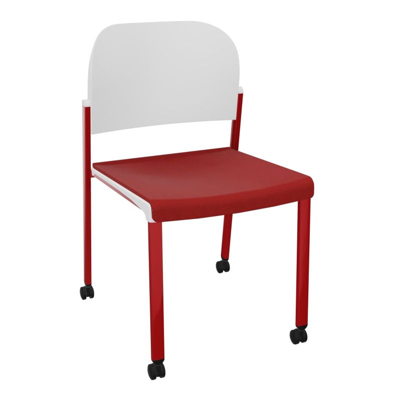 ROMY CHAISE 4P ROULT ASSISE TISSU DOSSIER POLYPRO SANS ACCOUDOIRS E6 ZY PT
