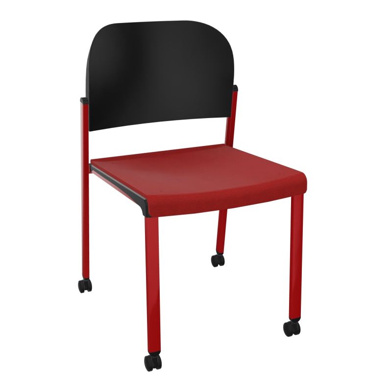 ROMY CHAISE 4P ROULT ASSISE TISSU DOSSIER POLYPRO SANS ACCOUDOIRS E6 ZY PU