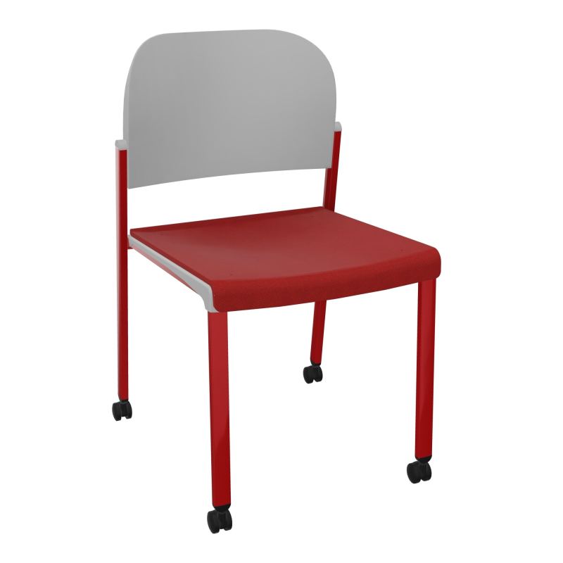 ROMY CHAISE 4P ROULT ASSISE TISSU DOSSIER POLYPRO SANS ACCOUDOIRS E6 ZY PX