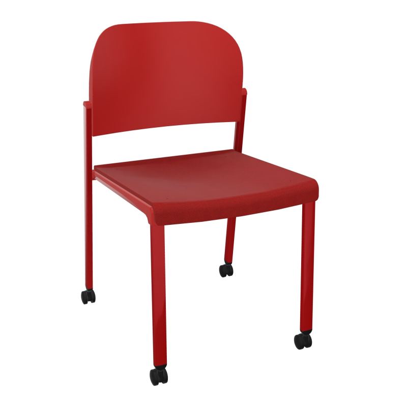 ROMY CHAISE 4P ROULT ASSISE TISSU DOSSIER POLYPRO SANS ACCOUDOIRS E6 ZY PZ