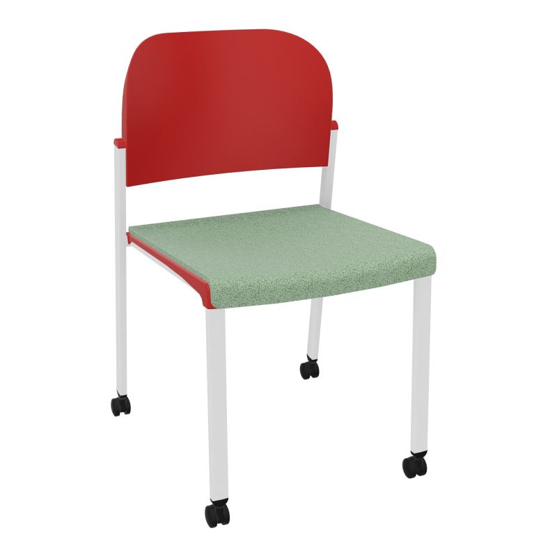 ROMY CHAISE 4P ROULT ASSISE TISSU DOSSIER POLYPRO SANS ACCOUDOIRS E7 SP PZ