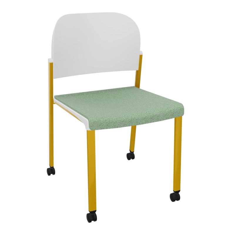 ROMY CHAISE 4P ROULT ASSISE TISSU DOSSIER POLYPRO SANS ACCOUDOIRS E7 SX PT