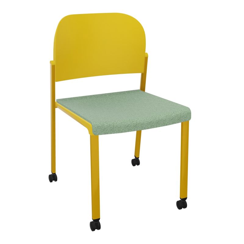 ROMY CHAISE 4P ROULT ASSISE TISSU DOSSIER POLYPRO SANS ACCOUDOIRS E7 SX PW