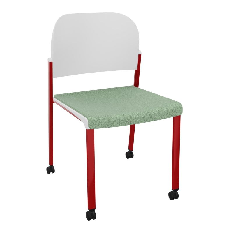 ROMY CHAISE 4P ROULT ASSISE TISSU DOSSIER POLYPRO SANS ACCOUDOIRS E7 ZY PT