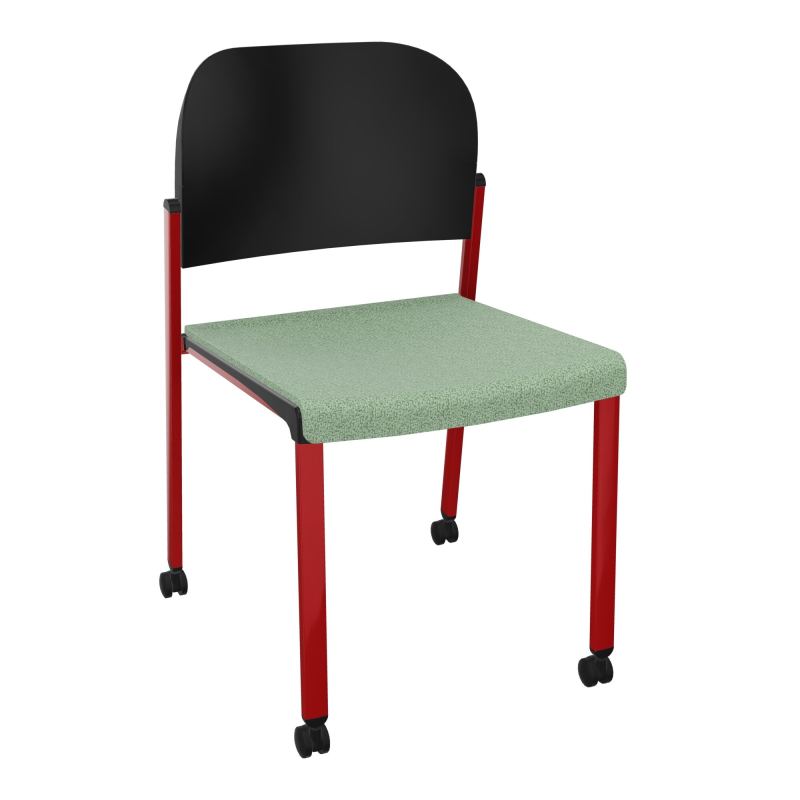 ROMY CHAISE 4P ROULT ASSISE TISSU DOSSIER POLYPRO SANS ACCOUDOIRS E7 ZY PU