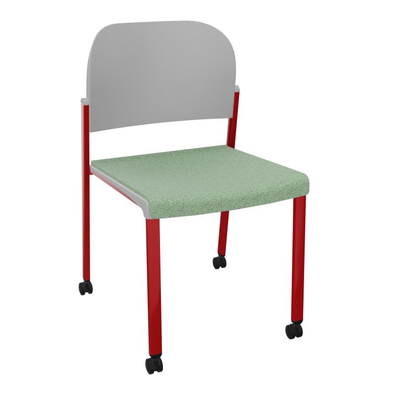 ROMY CHAISE 4P ROULT ASSISE TISSU DOSSIER POLYPRO SANS ACCOUDOIRS E7 ZY PX
