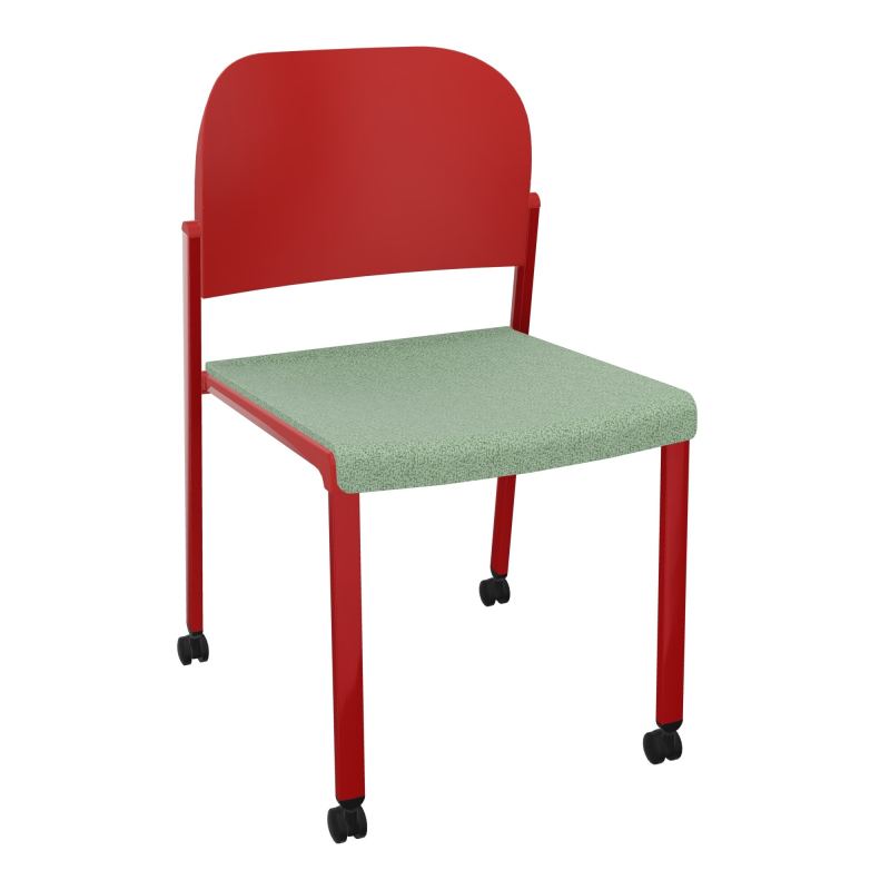 ROMY CHAISE 4P ROULT ASSISE TISSU DOSSIER POLYPRO SANS ACCOUDOIRS E7 ZY PZ