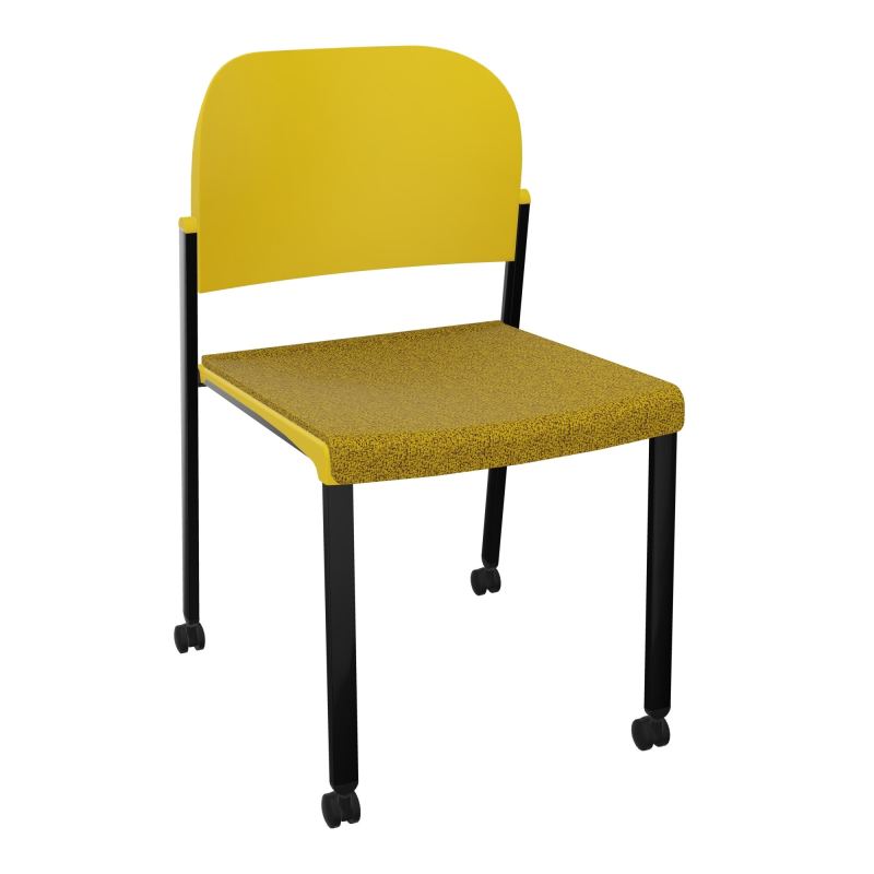 ROMY CHAISE 4P ROULT ASSISE TISSU DOSSIER POLYPRO SANS ACCOUDOIRS E9 SG PW