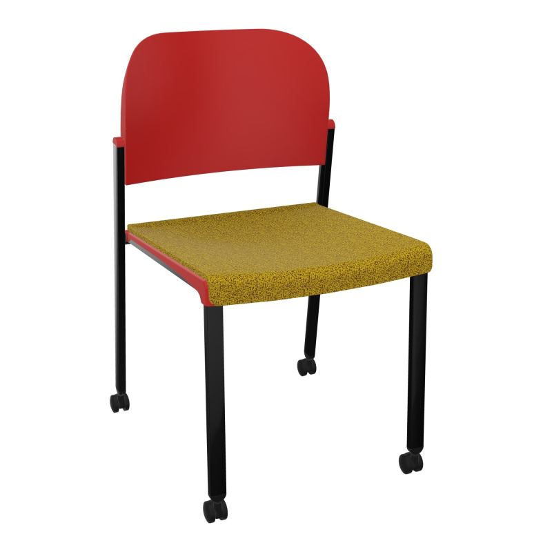 ROMY CHAISE 4P ROULT ASSISE TISSU DOSSIER POLYPRO SANS ACCOUDOIRS E9 SG PZ