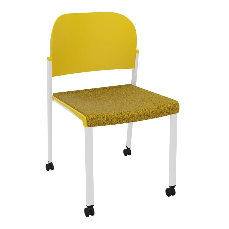 ROMY CHAISE 4P ROULT ASSISE TISSU DOSSIER POLYPRO SANS ACCOUDOIRS E9 SP PW
