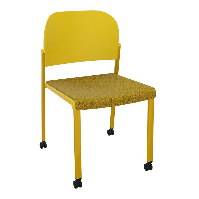 ROMY CHAISE 4P ROULT ASSISE TISSU DOSSIER POLYPRO SANS ACCOUDOIRS E9 SX PW