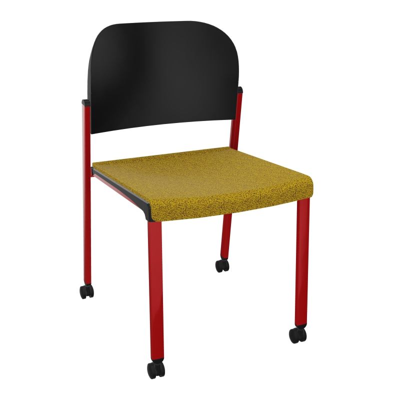 ROMY CHAISE 4P ROULT ASSISE TISSU DOSSIER POLYPRO SANS ACCOUDOIRS E9 ZY PU