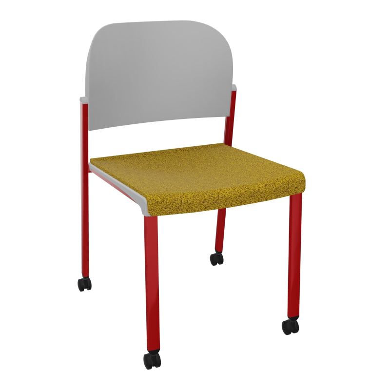 ROMY CHAISE 4P ROULT ASSISE TISSU DOSSIER POLYPRO SANS ACCOUDOIRS E9 ZY PX