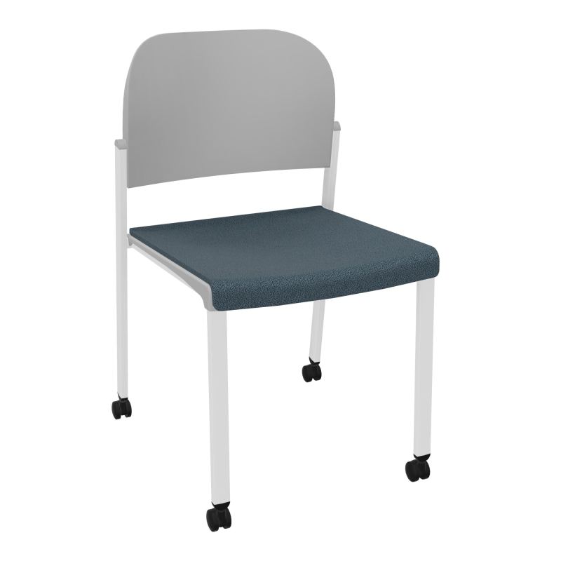 ROMY CHAISE 4P ROULT ASSISE TISSU DOSSIER POLYPRO SANS ACCOUDOIRS  KA SP PX